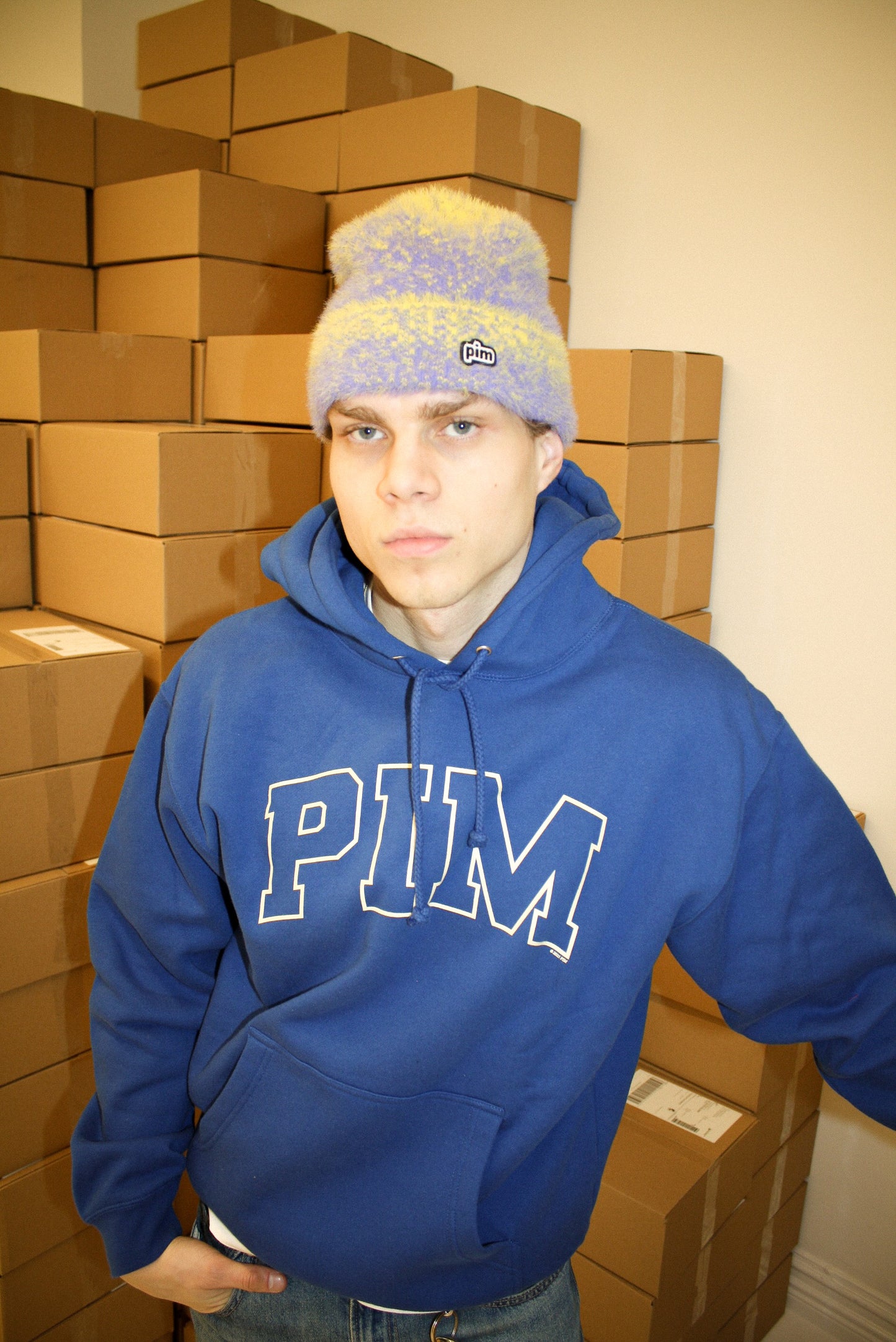 Pim College Hoodie - Royal/Cream