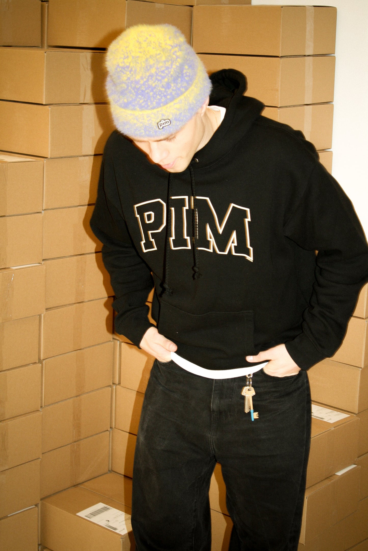 Pim College Hoodie - Black/Cream