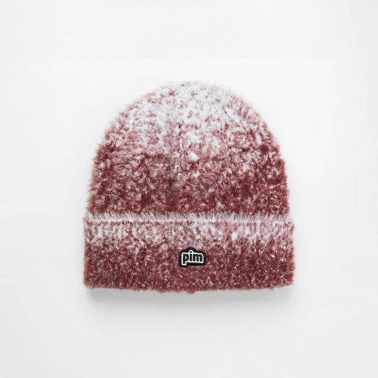 Pim Mohair Gradient Beanie - Burgundy/Ice Blue